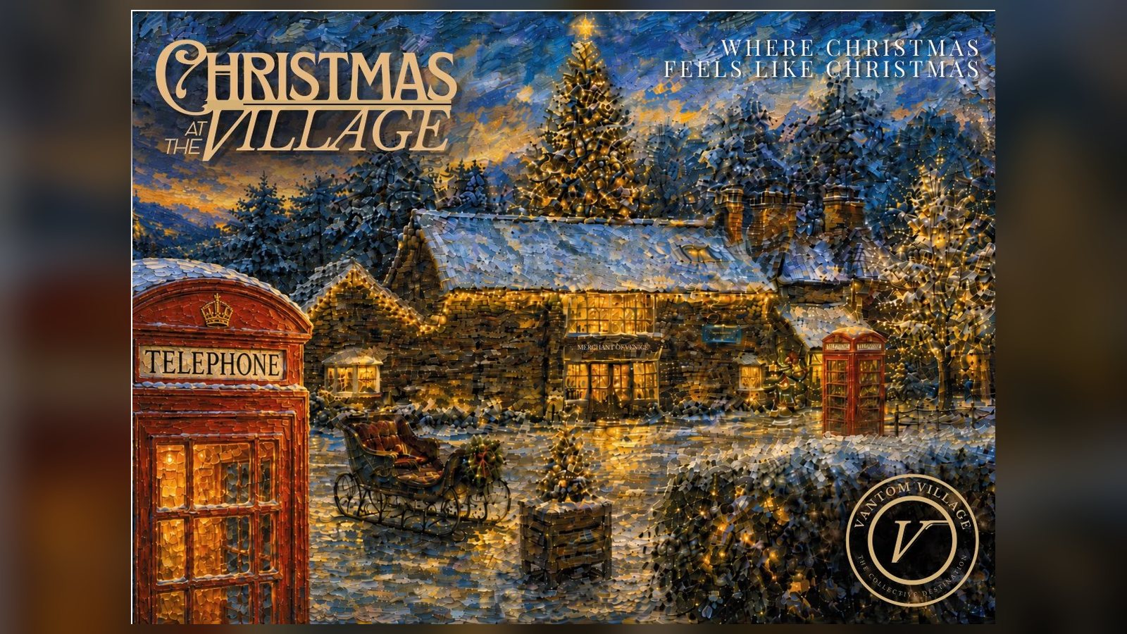 Christmas at the Village — festive market scene at Vantom Village, Patchings Art Centre, Calverton