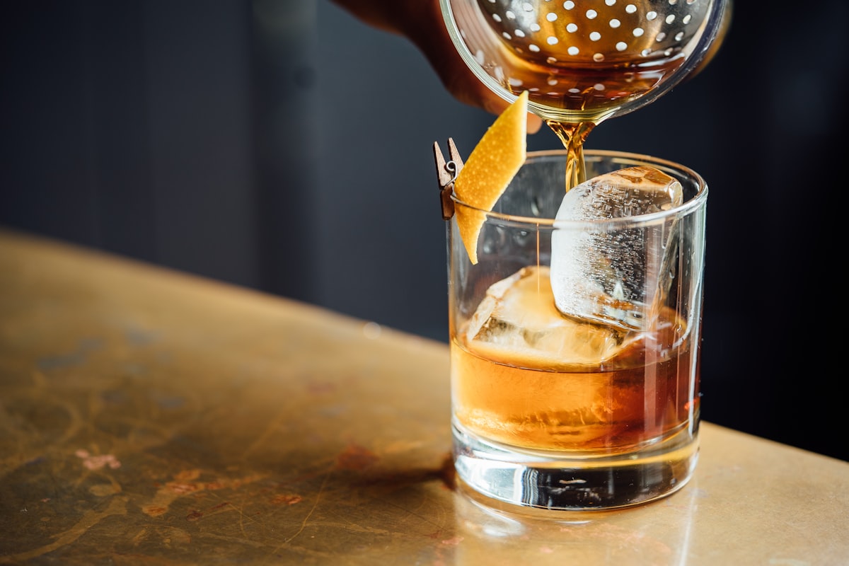 A cocktail being poured at Merchant of Venice, a relaxed way to start an evening on Granby Street Leicester