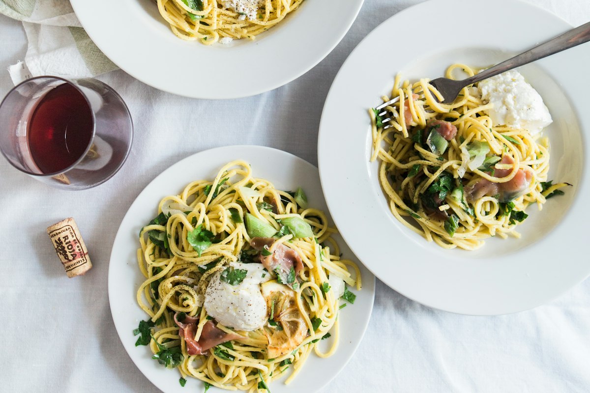 Fresh pasta with a glass of wine, a relaxed meal near Leicester train station